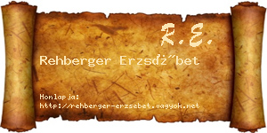 Rehberger Erzsébet névjegykártya